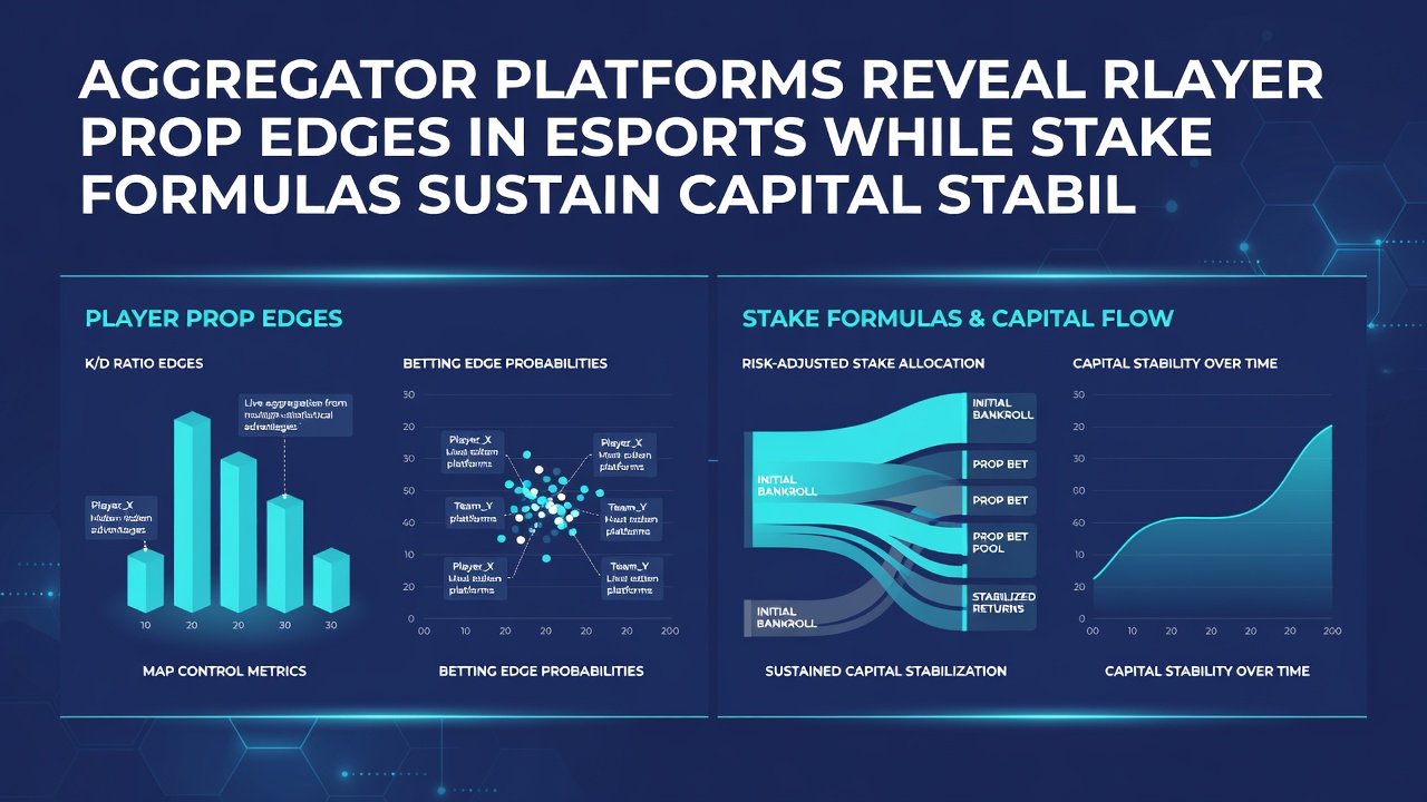 Stake calculator interface showing Kelly criterion adjustments applied to esports prop positions with bankroll allocation percentages