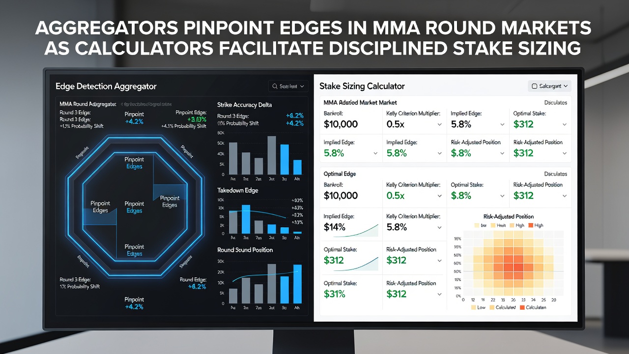 Detailed view of stake calculator inputs alongside MMA round market data feeds