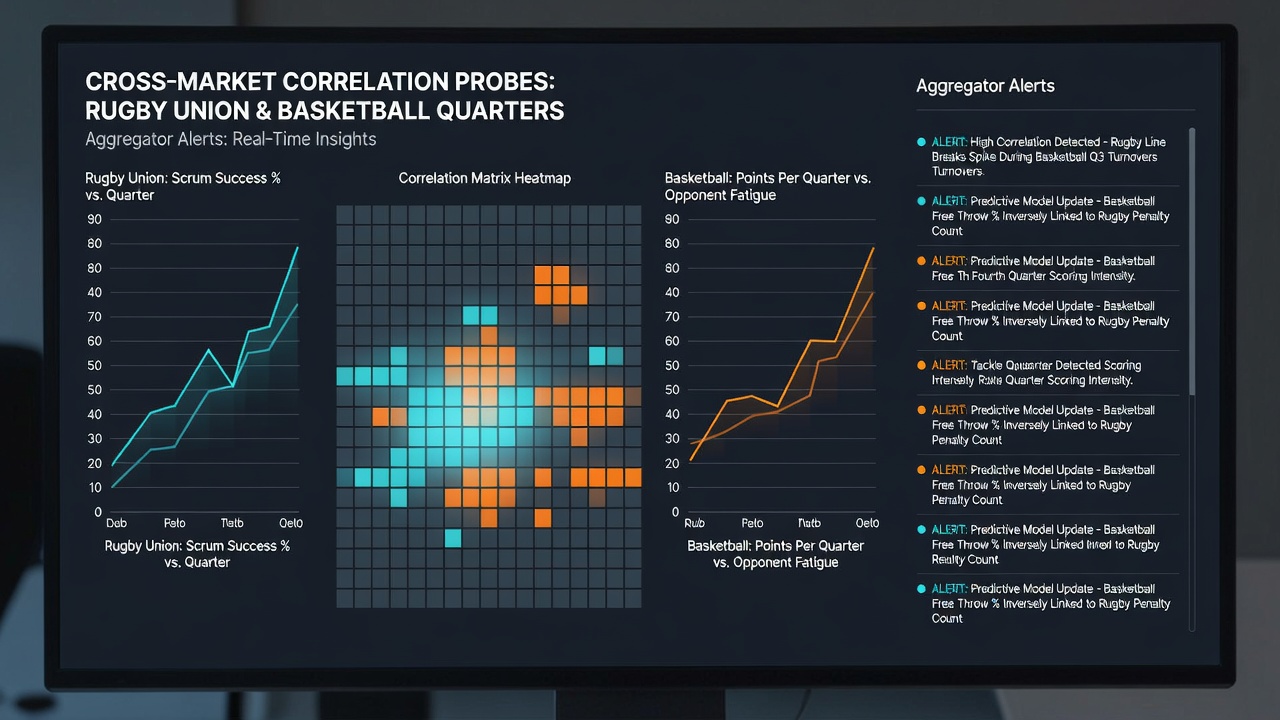 Dynamic position sizer interface displaying stake adjustments for rugby union and basketball quarter correlations