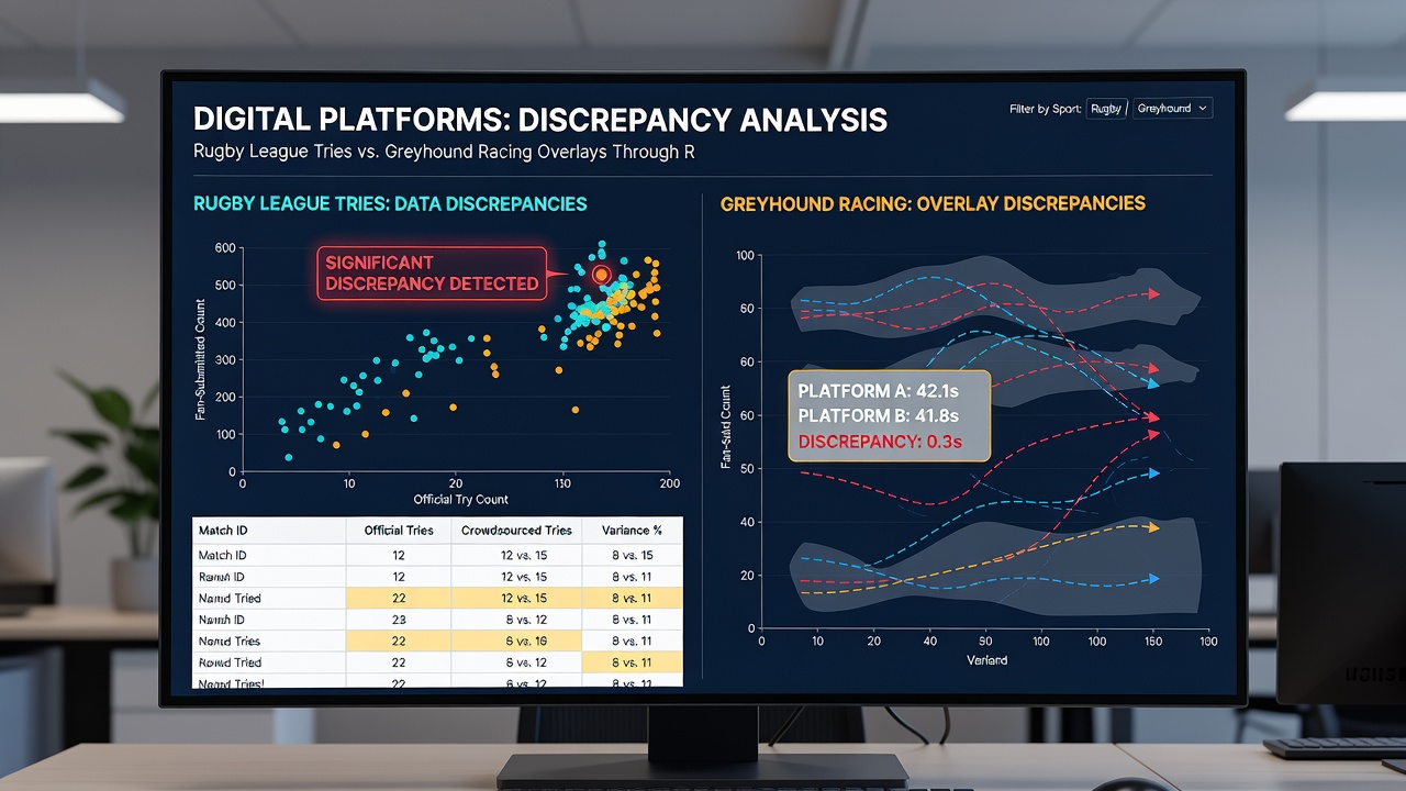 Greyhound racing overlay analysis screen with stake proportion metrics and discrepancy alerts