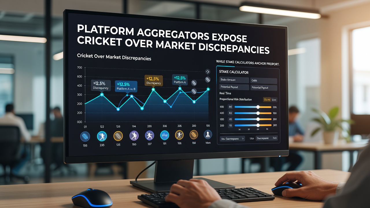 Stake calculators displaying proportionate wagering outputs for cricket over bets across multiple sessions